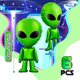 6 Pcs Large Alien Balloons Green Inflatable Alien Space Birthday Party Supplies For 420 Decorations Halloween Party Backdrop Home Trunk Or Treat Car 31.5 Inch