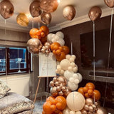 156 Pcs Fall Balloon Arch Kit Burnt Orange Gold Blush White Balloons Thanksgiving Decor