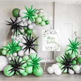 9Pcs Black & Green Star Balloons 22" Foil Spike Cone for Party Decor