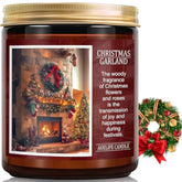 Christmas Candles | Christmas Garland Scented Candle, Holiday Soy Wax Candles For Home Scented, Aromatherapy Gifts For Women And Men, Cozy Winter Candle For Home Decor, 7 Oz