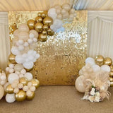 Gold Balloon Arch Kit: 120 Metallic Chrome Balloons for Party Decor