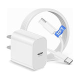 20W USB C Fast Wall Charger with 10FT USB C to USB C Cable for iPhone 17 16 15 iPad