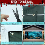 Halloween Garage Door Cover Banner 16x7 Ft Outdoor Home Yard Party Decorations