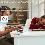 Wireless Mouse Bluetooth Cute Ultra Slim Silent Computer Mice With Usb Receiver Dual-Mode 2.4G & Bluetooth Rechargeable Portable Usb Cordless Mouse For Laptop Pc Tablet Kids Adults Gift, Milk Tea