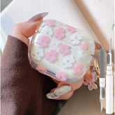 Clear TPU Flower AirPods 4th Generation Case Protective Skin with Floral Keychain for Apple AirPods 4th Gen