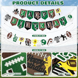 Superbowl Party Decorations Football Birthday Decorations Sports Party Supplies Set (Birthday Banner Paper Pom Poms Cake Toppers Lanterns Balloons) (Football-01)
