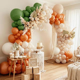 Sage Green Balloon Arch Kit: Fall Party Decor, Ivory & Terracotta