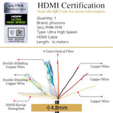 Certified 8K Hdmi 2.1 Fiber Optical Cable, 10K Ultra High Speed Hdmi Gen2 10M