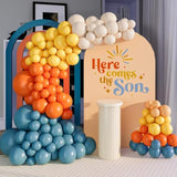 Here Comes The Son Balloon Arch Garland Kit 149Pcs For Retro Sun Baby Shower First Trip Around The Sun Sunshine Theme Birthday Kids Groovy Boho Party Backdrop Decoration (Slate Blue)