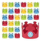 Bright Colors Paper Crowns 24 Pack - Paper Crowns For Kids To Decorate - Craft Activity - Blank Crown For Adults - Perfect For Parties, Celebrations - Diy Crown Crafts