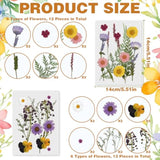 Wildflower Cake Toppers, Wildflower Theme Decor Pressed Flowers Baby Shower Floral Cake Topper For Women Wedding Party Decoration Bridal Shower Birthday Supplies