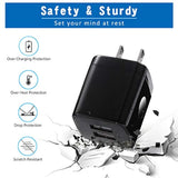 2-Pack 6ft Micro USB Cable with Dual Port Wall Charger for Samsung & More