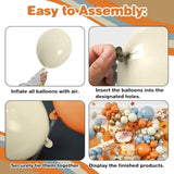 Fall Balloon Arch Kit with White Gold Orange Blue Balloons for Baby Shower Party