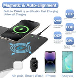 Magnetic Wireless Charging Mouse Pad, Office Desk Mat With Wireless Charger, Multifunctional Large Desk Pad With Non-Slip Base, Waterproof Leather Desk Pad For Gaming And Office Use(80X30Cm)