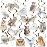 Owl Theme Hanging Swirls For Birthday Party, Baby Shower, Woodland Animal Party Decorations, Ceiling Streamers