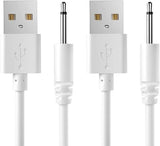 2 Pack 2.7FT USB to DC 2.5mm Charging Cable Replacement Power Cord