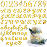 126Pcs Acrylic Alphanumeric Cake Decoration, Mirror Number 0-9 And Alphabet A-Z Personalized Cake Picks Shiny Personalized Cake Topper For Birthday Cake Toppers Wedding Baby Shower(Goldsilver)