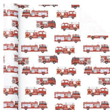 Fire Truck Wrapping Paper Roll - Mini Roll - 17 Inch X 16.5 Feet - Red Fire Engine Car Wrapping Paper, Perfect For Kids Boys Birthday, Baby Shower