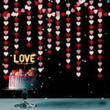 Rose-Gold Pink Burgundy-Red Party Decorations Heart Garland Hanging Streamers Banner - 39Ft Valentines Mothers Day Anniversary Bachelorette Bridal Shower Engagement Wedding Backdrop