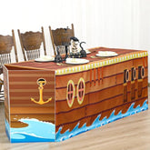 72 X 30 Inch Pirate Party Tablecloth With Prow Cardboard Pirate Ship Table Cover Decorations For Birthday Graduation Jungle Adventure Nautical Party Favors Supplies