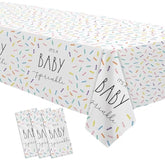 Sprinkle Baby Shower Decorations Tablecloth For Boys Girls - 3 Pack Disposable Rainbow Confetti Theme It'S A Baby Sprinkle Party Table Cover Supplies, 86In X 55In