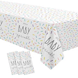 Sprinkle Baby Shower Decorations Tablecloth For Boys Girls - 3 Pack Disposable Rainbow Confetti Theme It'S A Baby Sprinkle Party Table Cover Supplies, 86In X 55In