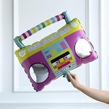 Back To 80S 90S Party Decorations, Rainbow Neon Disco Balloon Garland Arch Kit, Retro Disco Radio Foil Balloon For Retro Birthday Party Decorations Hip Hop Rock Photo Props Backdrop