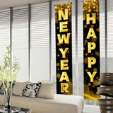 Gold Happy New Year Porch Banner Decorations With Gold Bold Letters Sparkle Glow 71 X 12 Inch Holiday Party Banners Front Door Hanging Banner Entryway New Year Winter For Wall Fireplace Party Holiday Home Kids Decor