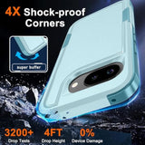 Case For Google Pixel 9A, Full Body Heavy Duty Rugged Shockproof Protective Phone Cover With Lanyard Strap, Tempered Glass Screen Protector And Camera Lens Cover, Mint Green