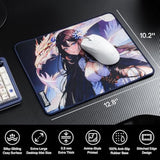 Redragon P046S Anime Gaming Mouse Pad - Smooth Lycra Surface, Anti-Slip Rubber Base, Spill-Resistant, Durable 5mm Thick Design, 13 x 10 inches, Dark Blue