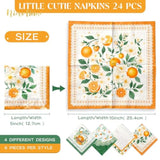 Little Cutie Baby Shower Party Supplies, 24 Pcs Little Cutie Napkins Green Orange Fruit Theme Paper Napkins For Citrus Birthday Party Baby Shower Spring Summer Dinner Decoration