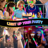 272Pcs Glow In The Dark Party Supplies, Glow Sticks Bulk Party Pack, 24Pcs Foam Glow Sticks, Led Glasses, Led Light Up Rings And 200Pcs Glow Stick For Neon Party Decorations, Wedding