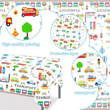 Transportation Tablecloth Transportations Birthday Party Supplies 2Pcs Train Bus Table Covers Transportation Party Table Decor For Vehicle Car Theme Baby Shower Decorations