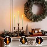 6 Pcs Flameless Taper Candles With Remote Timer Dimmer, 9.6 Inches Ivory Plastic Led Candlesticks, Battery Operated Led Candles, For Indoor Home Wedding Christmas Decoration