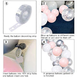 Silver Pink Balloons Garland Kit, 100Pcs White And Silver Confetti Met