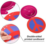 30pcs 60s Hippie Theme Party Foil Swirl Decorations with Retro Flower Peace Sign Cutouts