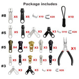 169Pcs Zipper Repair Kit Zipper Replacement Zipper Pull Rescue Kit Wit