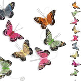 Butterfly Garland with Feather Wings - 9 Decorative Colorful Butterflies - Home Decoration - Crafting Accessories - Party Decorations - 45 Inches Long