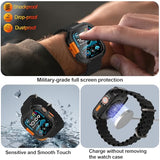 Rugged Waterproof Case for Watch Ultra 3/2/1 49mm with Screen Protector,Metal & PC Bumper+9H Tempered Glass,Stylish Shockproof Men Cover for