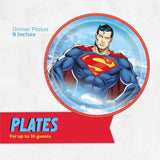 Unique Superman Plates and Napkins for 16 | Superman Birthday Decorations for Party | Officially Licensed