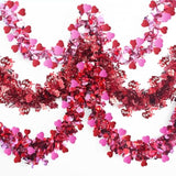 Meag-L Valentines Day Decorations 29.5Ft Heart Tinsel Garland 3Pcs Red Pink White Valentines Day Decor Metallic Hanging Wreath Supplies For Home Mantle Tree Indoor Outdoor Wedding Galentines Day