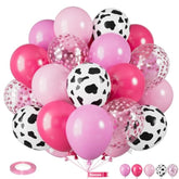 Pink Cow Balloons, 12 Inch Pink Cow Print Balloons, Pastel Hot Pinks Cows Pattern Helium Balloon Confetti Latex Balloon For Girl Farm Birthday Baby Shower Rodeo Party Decorations