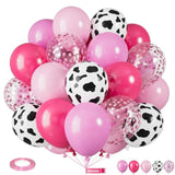 Pink Cow Balloons, 12 Inch Pink Cow Print Balloons, Pastel Hot Pinks Cows Pattern Helium Balloon Confetti Latex Balloon For Girl Farm Birthday Baby Shower Rodeo Party Decorations
