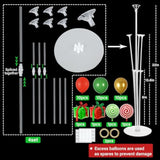 4 Sets Christmas Party Balloons Stand Kit With Gift Box Candy Foil Balloons Party Balloon Centerpiece For Tables For Xmas Holiday Birthday Party Christmas Themed Decorations