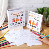 Baby'S First Abc Book With 24 Colored Pencil, Baby Shower Keepsake Game Activity, Alphabet Coloring Guest Book, Alphabet A To Z Coloring Cards Interactive Keepsake For Guests(Mixed)