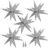 62 Pcs Checkered Star Balloons 12 Spike Foil Racing Birthday Decorations