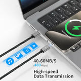 100W Magnetic Fast Charging Cable, Usb C To Usb C Cable(2 Pack,5/6.6Ft), 480Mbps Data Transfer, For Macbook Pro/Air, Iphone 16 15 Pro Max, Ipad, Galaxy S22 Ultra, Pixel