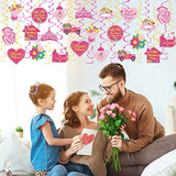 Mother's Day Decorations Hanging Swirls - 36Pcs Happy Mother’s Day Hanging Decorations- Best Mom Ever Ceiling Hanging Foil Swirls for Mother's Day Party Decor, Mother’s Birthday Party Supplies