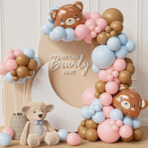 121 Pcs Bear Balloon Garland Kit – Blue, Pink & Bear Foil Balloons for Gender Reveal