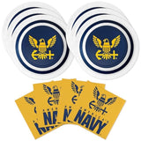 Havercamp U.S. Navy Party for 16 guests! Includes 16 ea. 7” Dessert Plates and Beverage Napkins in the Official U.S. Navy Crest and Logo.